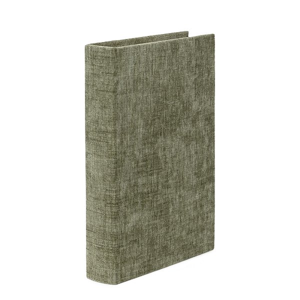 Livro-Caixa Decorativo em MDF e Veludo Bege Verde (22500)