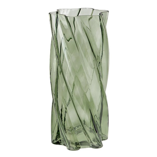 Vaso Vidro Torcido Oliva Moas | Decoração (23007)