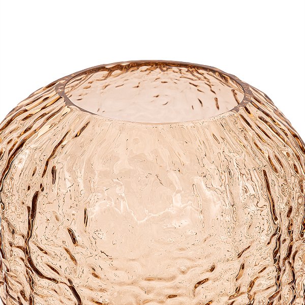 Vaso Vidro Texturizado Âmbar | Decoração (23187)