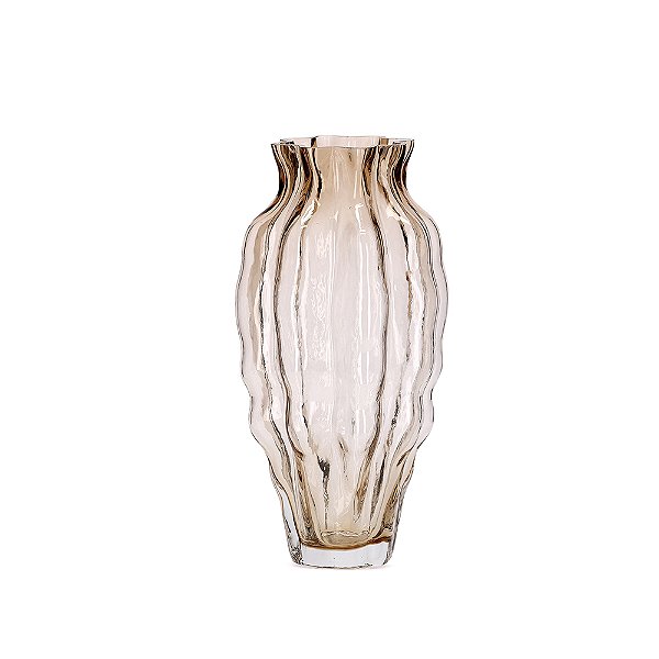 Vaso Vidro Ondulado Champagne | Decoração (20869)