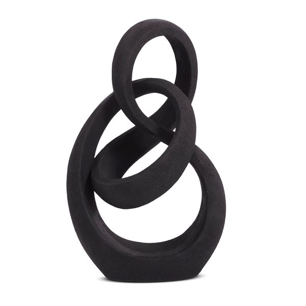 Escultura Abstrata em Polirresina Preta Fosca (17524) | Decoração
