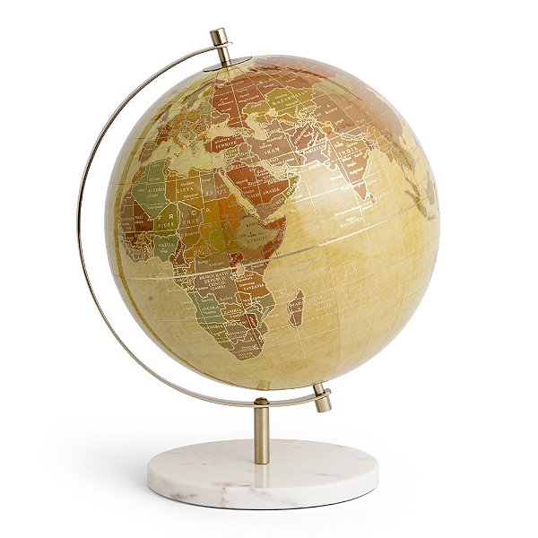 Globo Decorativo em Metal e Mármore Grande (2116)