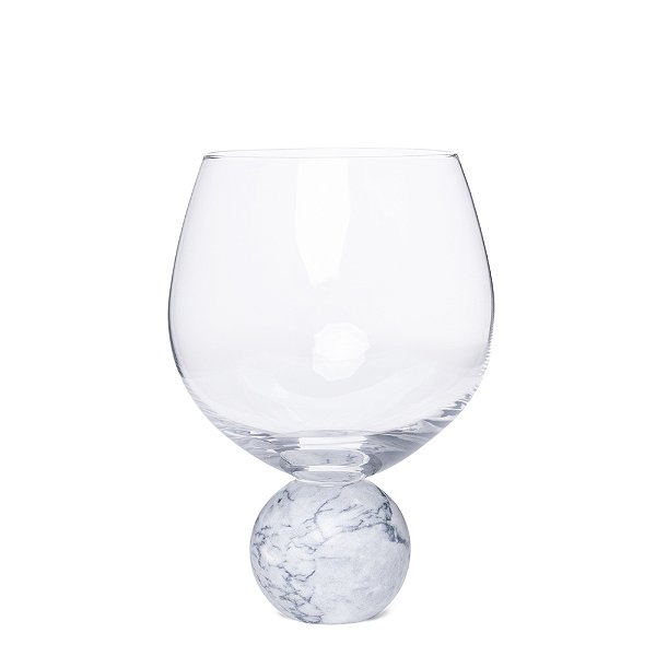 Jogo de Taças para Gin em Cristal e Mármore Branco 640ml - 2 Peças (23111) | Decoração