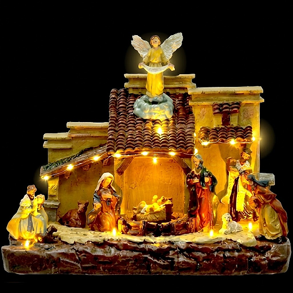 Vila Religiosa Natal Presépio com Movimento Bivolt 25,5cm (60891001)