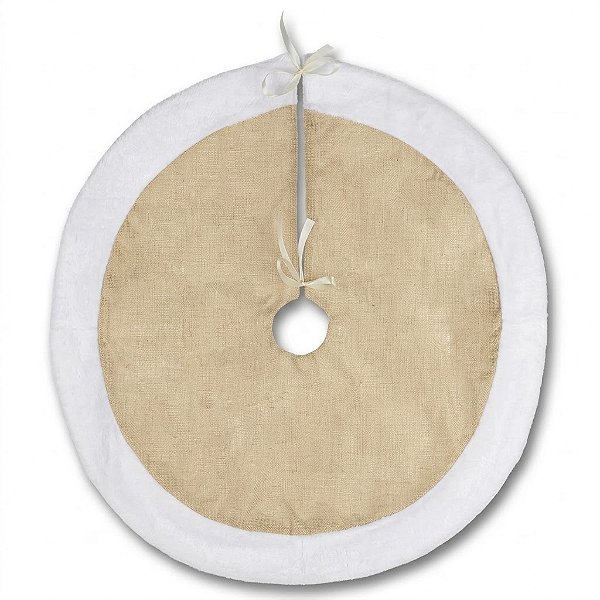 Saia para Árvore de Natal Bege e Branco 85 cm (77797001)