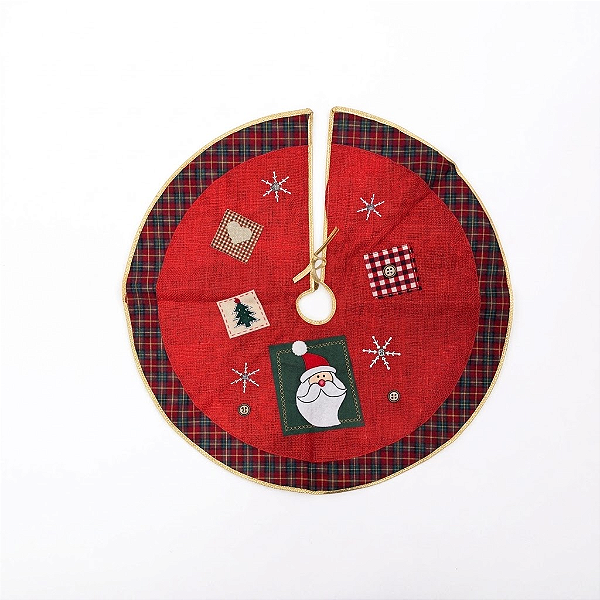 Tapete para Árvore de Natal Rosto de Papai Noel Vermelho 60 cm (16136)