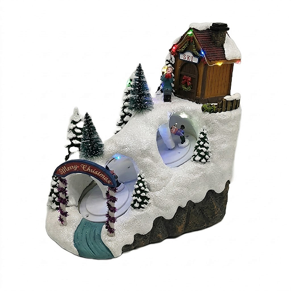 Vila Natalina com LED e Movimento Colorida 22 cm (DG1977) | Decoração