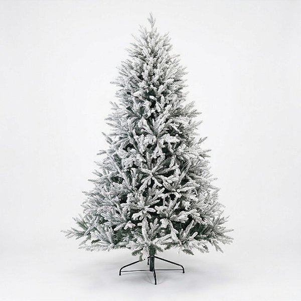 Árvore de Natal Quebec Nevada Verde e Branca 1266 Galhos 2,10 m (AR284-21)