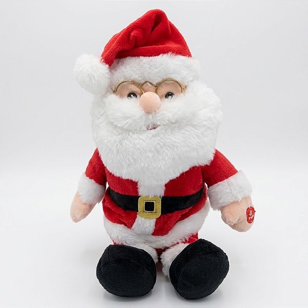 Papai Noel Decorativo de Natal com Som Vermelho 26 cm (BT2700)