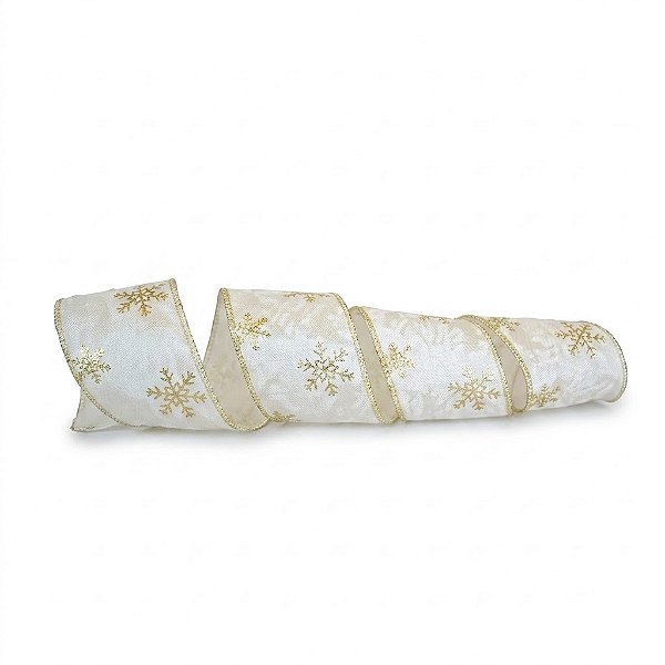 Fita Decorativa Branca 6,3 cm × 9,14 m (FT3096)
