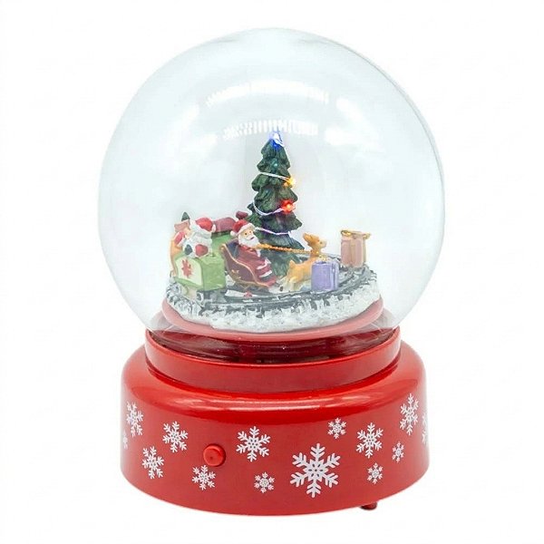 Globo de Água com LED, Som e Neve 18 cm (DG2817) | Decoração