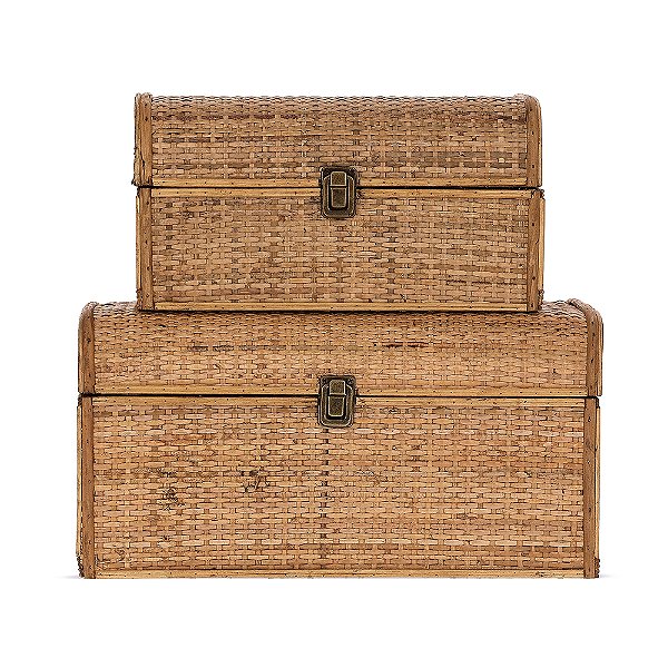 Baú Decorativo em Rattan | P e G (19980) | Decoração