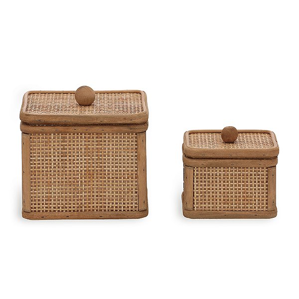 Caixa Decorativa em Rattan | P e G (18957) | Decoração