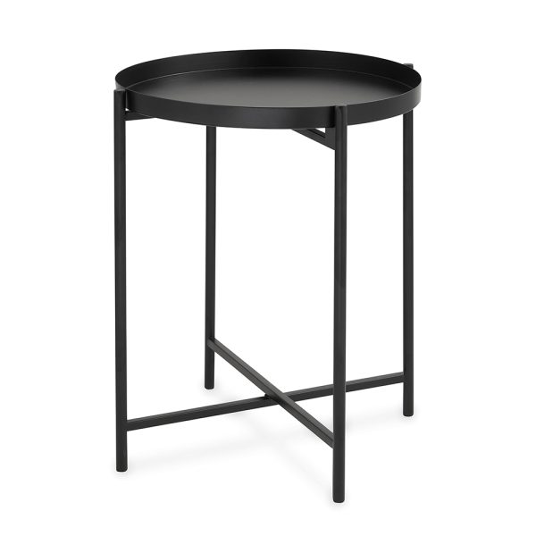 Mesa Lateral em Metal Preta Baixa 43,5cm (12195) | Decoração