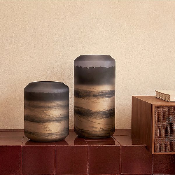 Vasos Decorativos em Vidro 8,5cm | 21954 e 21955 | Decoração