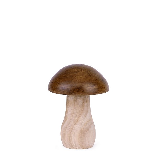 Esculturas Cogumelo em Madeira | 15cm e 23cm (22771/22772) | Decoração