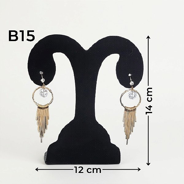 Expositor Árvore para 1 Par de Brincos B15-P Preto Aveludado 12×14cm (B15-P) | Decoração