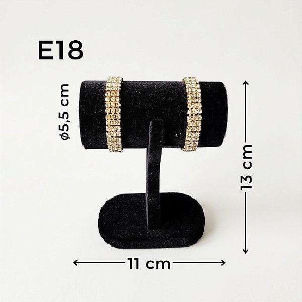 Expositor para Pulseira E-18PT Preto Aveludado 11×13cm (E-18PT) | Decoração