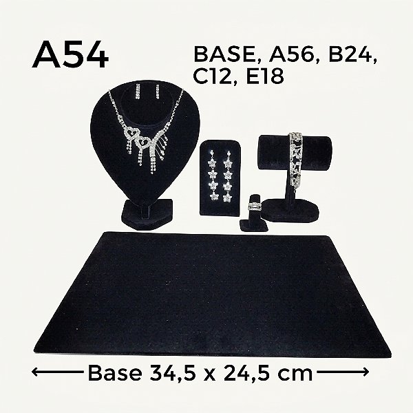 Kit Coração Médio A-54/PT para Exposição de Brincos, Pulseiras e Anéis 34,5×24,5cm (A-54/PT)