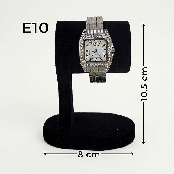 Expositor para Pulseira e Relógio Mini E-10P Preto Aveludado (E-10P) | Decoração