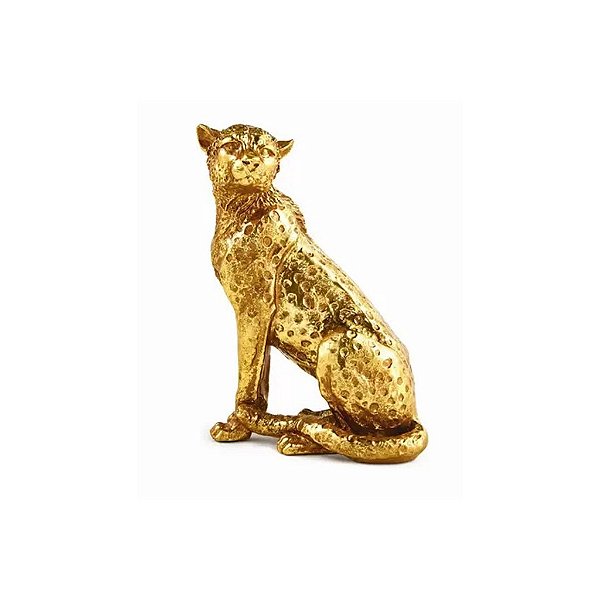 12441 - Escultura Leopardo em Poliresina