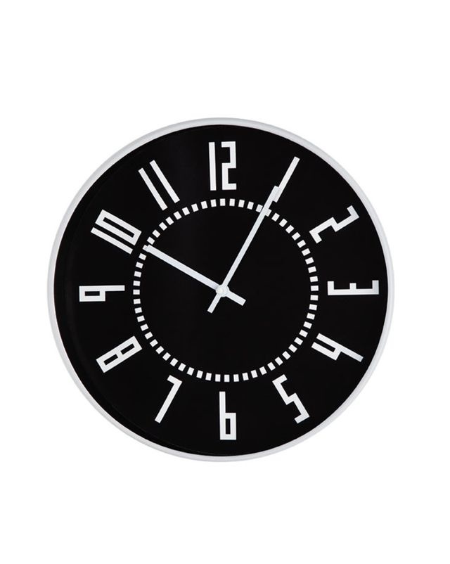12946 - Relógio de Parede Preto e Branco