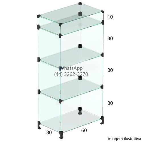 Balcão de Vidro Caixa 1,10 x 0,60