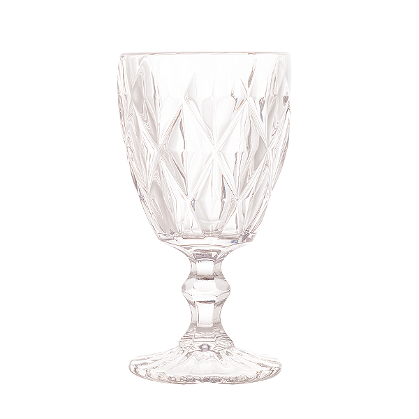 Conjunto 6 Taças Para Vinho De Vidro Diamond Transparente 325 ML