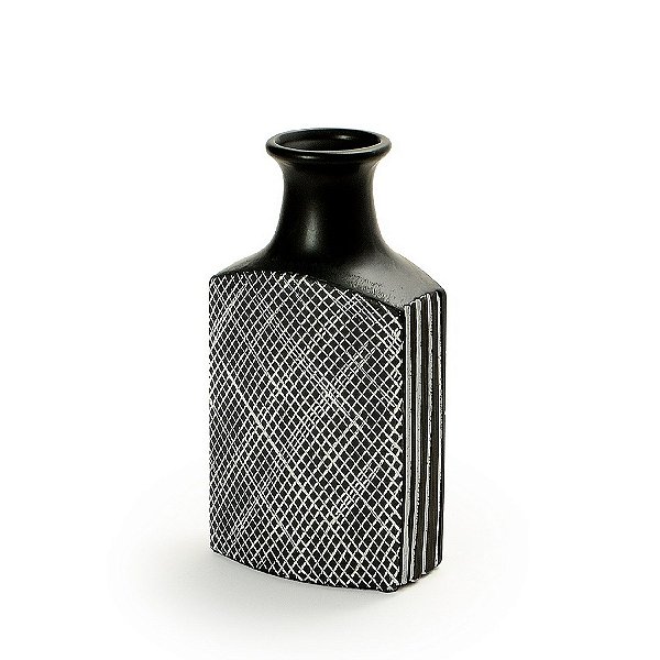 Vaso De Cerâmica Decorativo Decorglass Preto Pequeno
