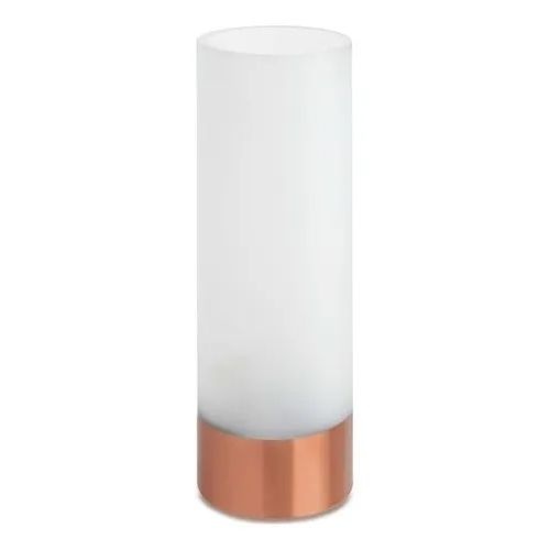 Vaso Em Vidro Branco Com Rose Gold 29 Cm - Mart 10068