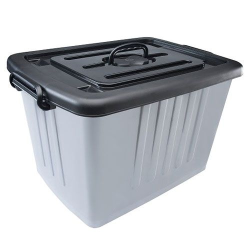 Caixa Container Plástico Cinza - Escolha o Tamanho