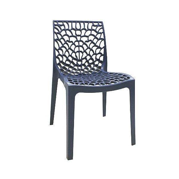 Cadeira Gruvyer Polipropileno Alto Brilho Azul