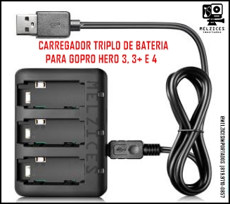 Usb Carregador Triplo Para Bateria GoPro Hero 3 E 4