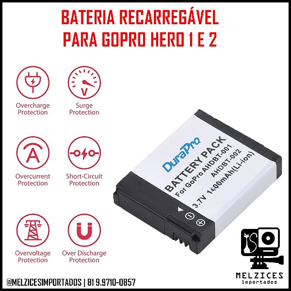 Bateria Para GoPro 1 e 2 - DURAPRO