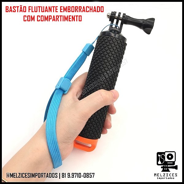Bastão Flutuante emborrachado com compartimento (Preto com Amarelo)