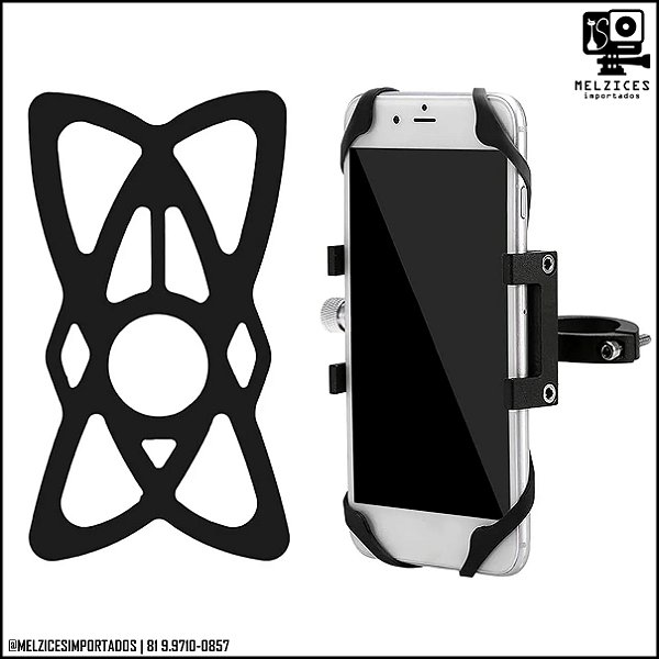 Suporte Preto em Silicone Elástico para Smartphones