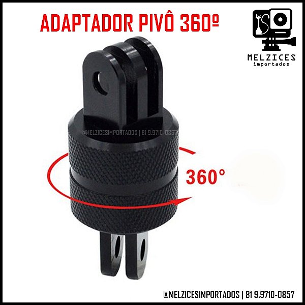 Adaptador Pivot com Rotação 360° em alumínio para GoPro e Similares