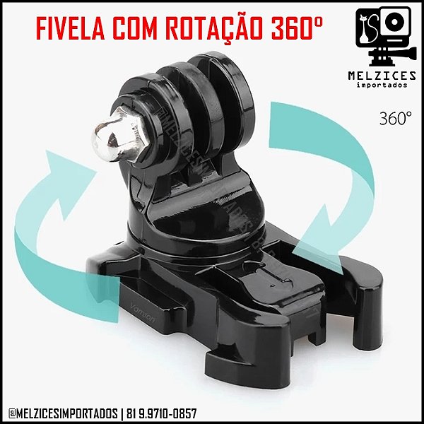 Suporte Fivela  Quick Release com rotação 360º para GoPro e Similares