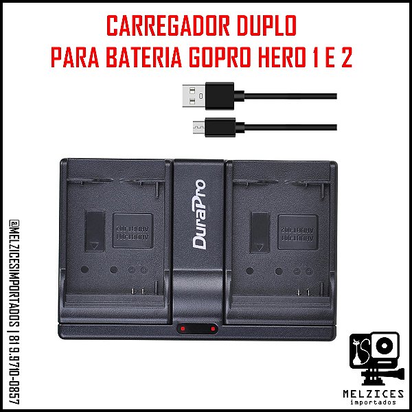 Usb Carregador Duplo Para Bateria GoPro Hero 1 E 2