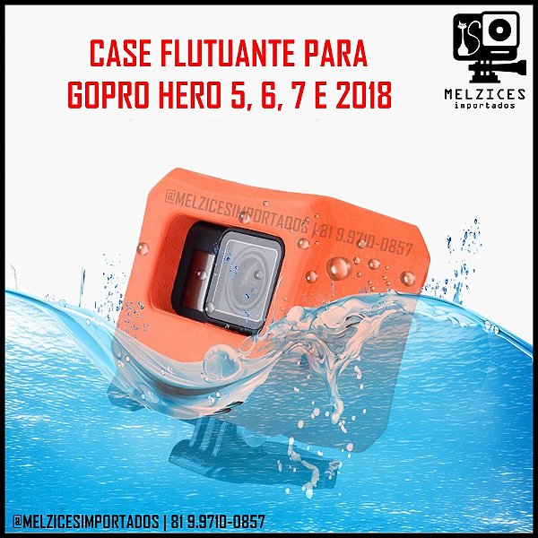 Case Boia Flutuante para Câmera GoPro Hero 2018, 5, 6, 7 Black