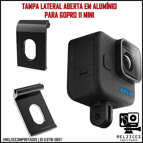 Tampa lateral aberta em alimínio para GoPro 11 Mini
