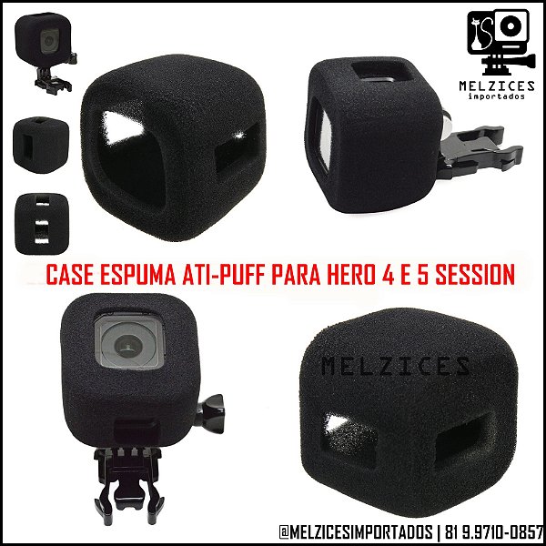 Case Espuma Redução de Ruídos Anti-Puff Para GoPro Session 4 e 5