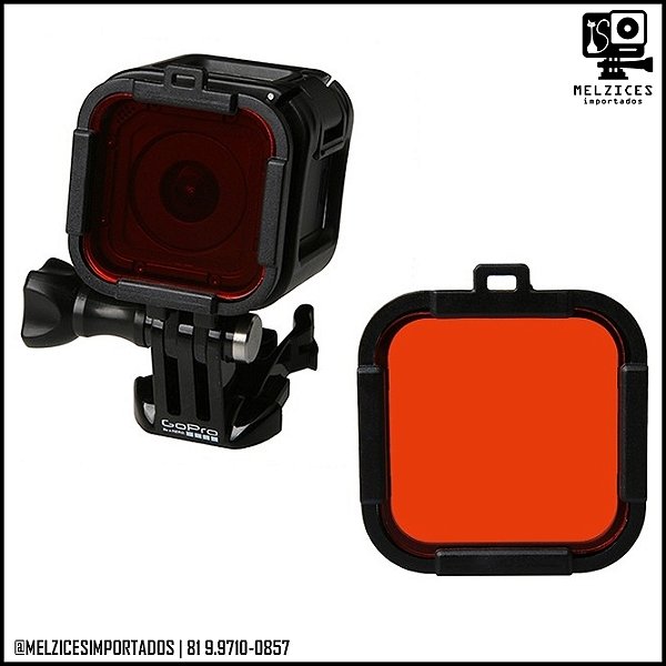 Filtro VERMELHO de Mergulho para GoPro Hero Session 4 e 5