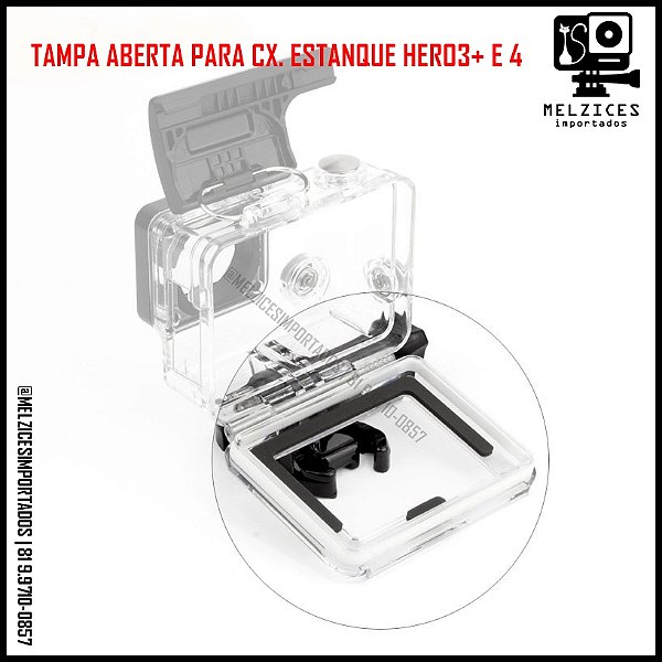 Tampa Traseira Aberta para Caixa Estanque Original ou Similar padrão original de GoPro 3+ e 4