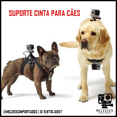 Suporte Cinta de Cães Peitoral / Dorso Para GoPro e Similares