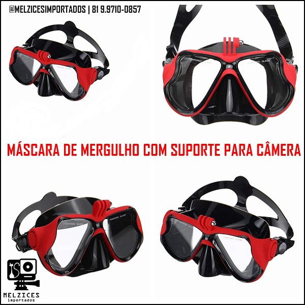 Máscara de Mergulho Suporte Para GoPro e Similares