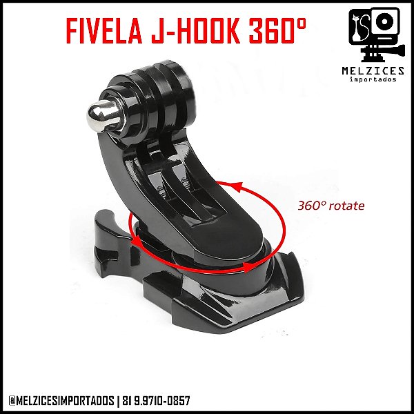 Suporte Fivela j Hook com rotação 360º para GoPro e Similares