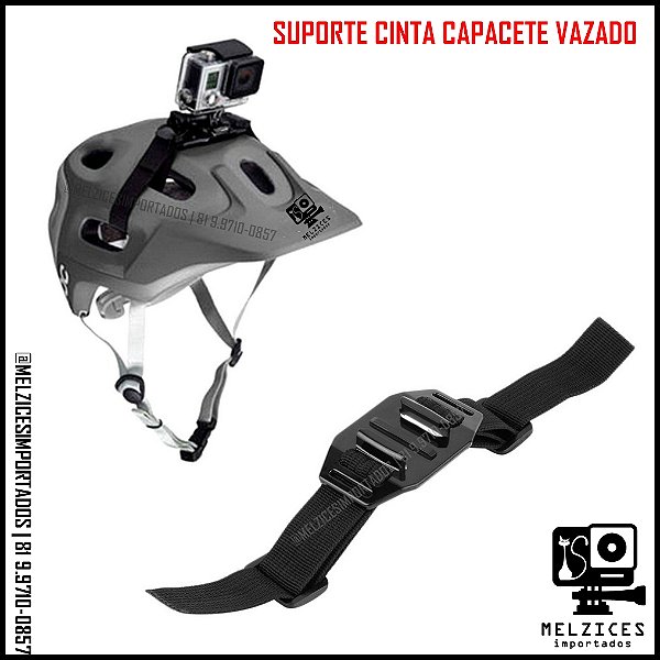 Suporte Cinta Capacete Vazado de Bike Para GoPro e Similares