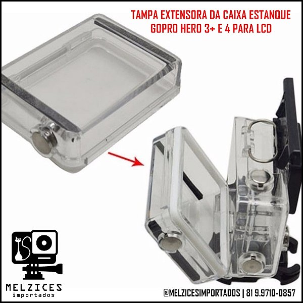 Tampa DE EXTENSÃO LDC Traseira Fechada Para Caixa Estanque GoPro 3+,  4 E PLUS