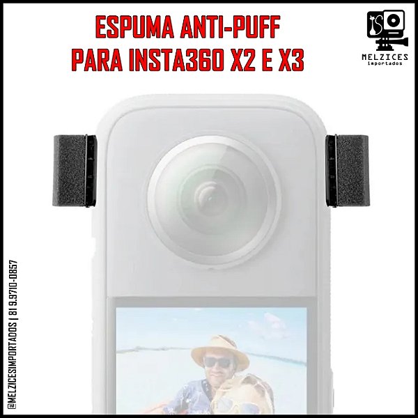 Espuma Anti-Puff Original Insta360 Para Ins360 X2 e 3